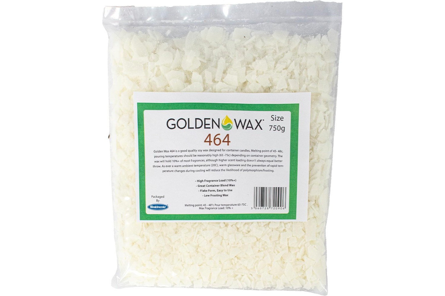 Container Soy Wax 464 Flaked, White